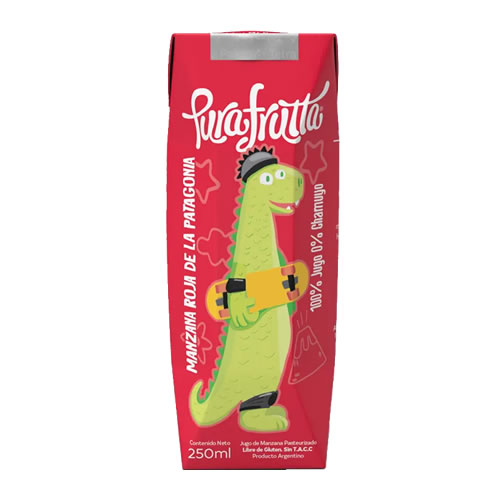 JUGO MANZANA ROJA ORGANICA X 250 ML - PURA FRUTTA - PACK X 18 UNIDADES