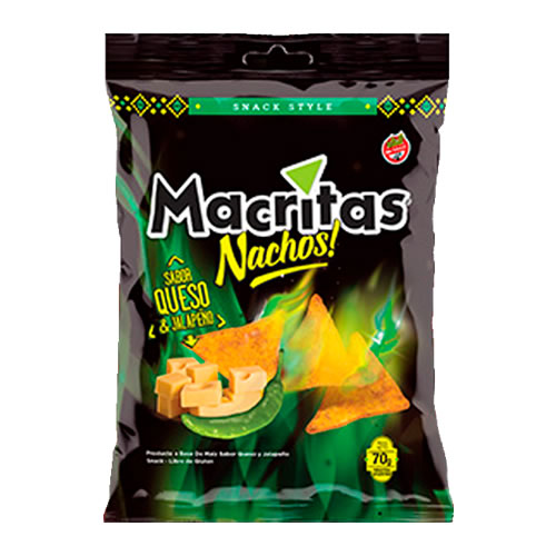 Nachos Macritas Queso y Jalapeño x 70 Grs